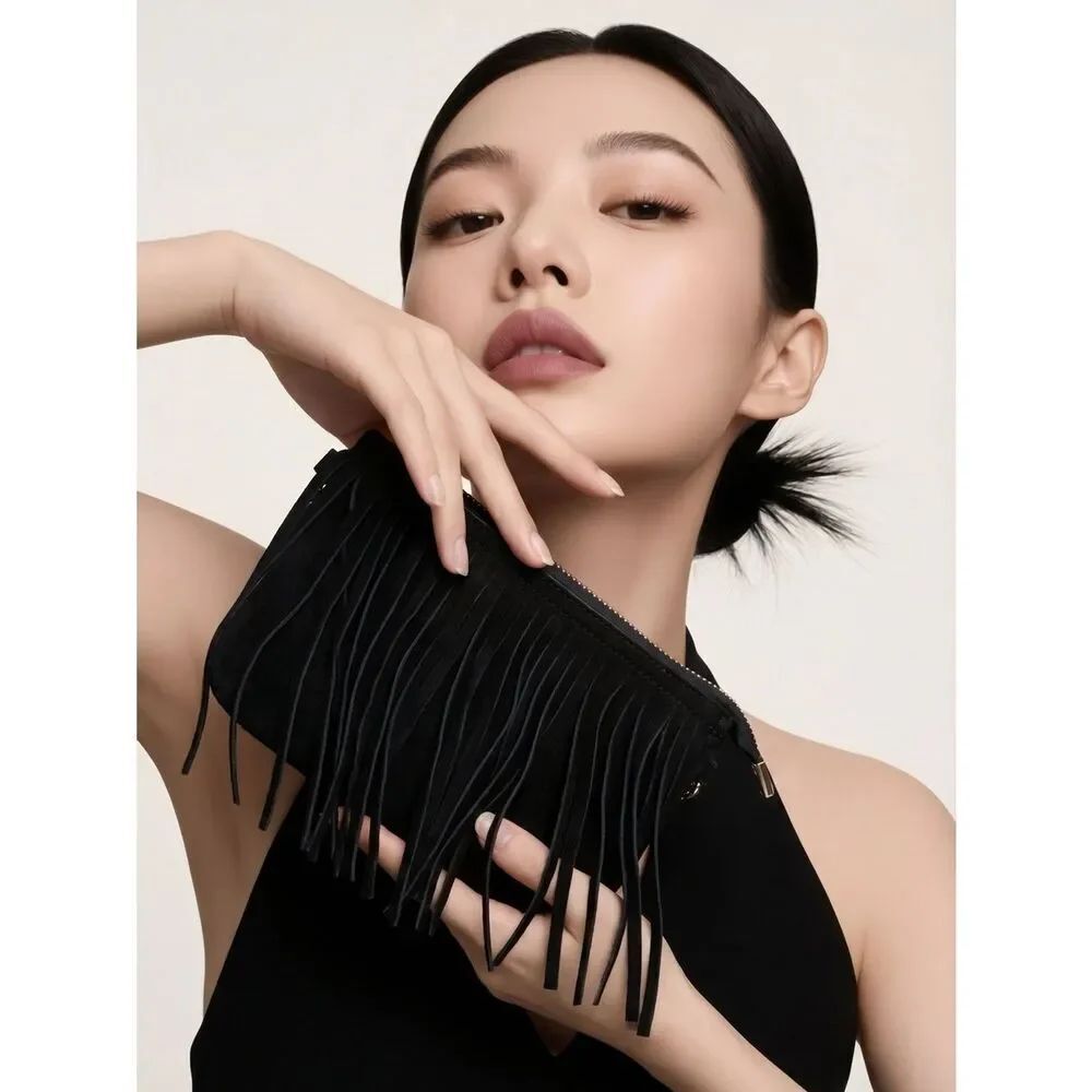 FRINGE Boho Mini Bag Gold Chain Shoulder Strap